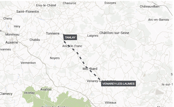route-Tanlay-to-Venarey-les-Laumes